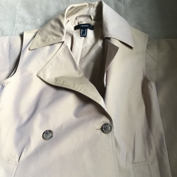 FOREVER21 SLEEVELESS OVERSIZED LONG TRENCH COAT - Picture 1 of 4